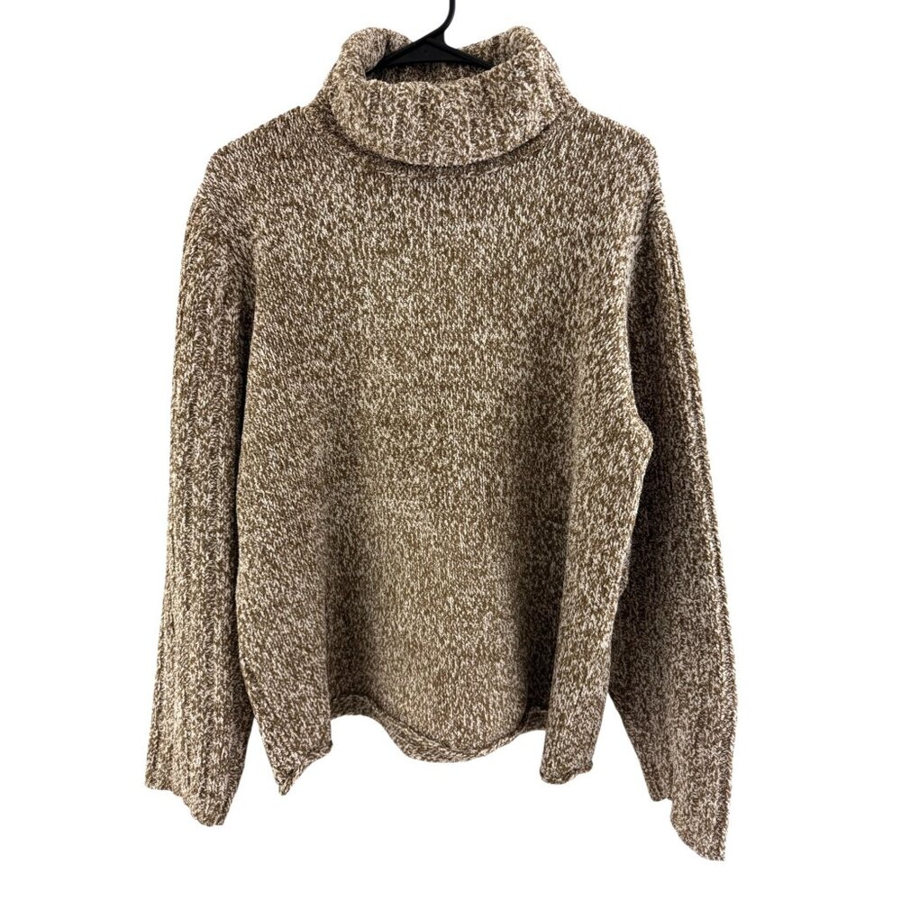 J.Jill Brown Turtleneck Cowl Ultra-Soft Knit‎ Sweater Size XL Top Cozy Winter